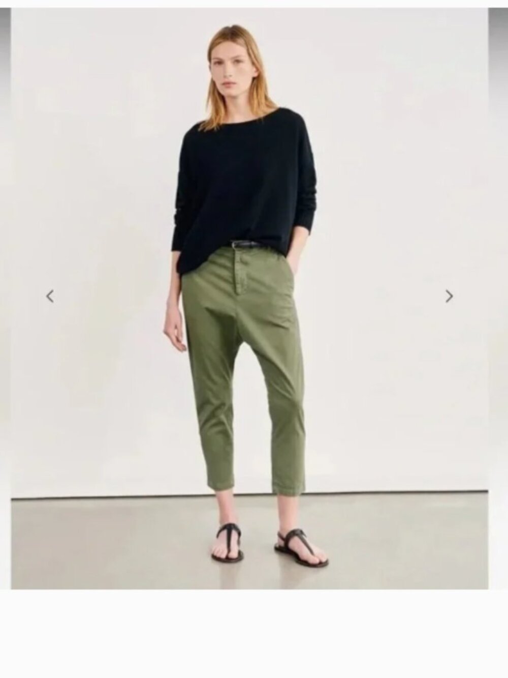 Nili Lotan Womens Paris Pants Size 10 Green Drop Crotch Baggy Trousers